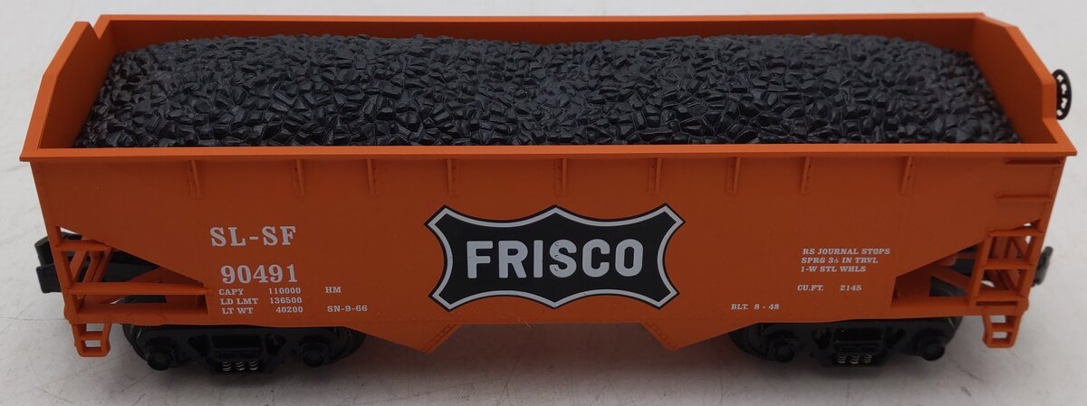 MTH 20-97415 O Frisco Premier 2-Bay Offset Hopper Car with Coal Load #90491 EX/Box