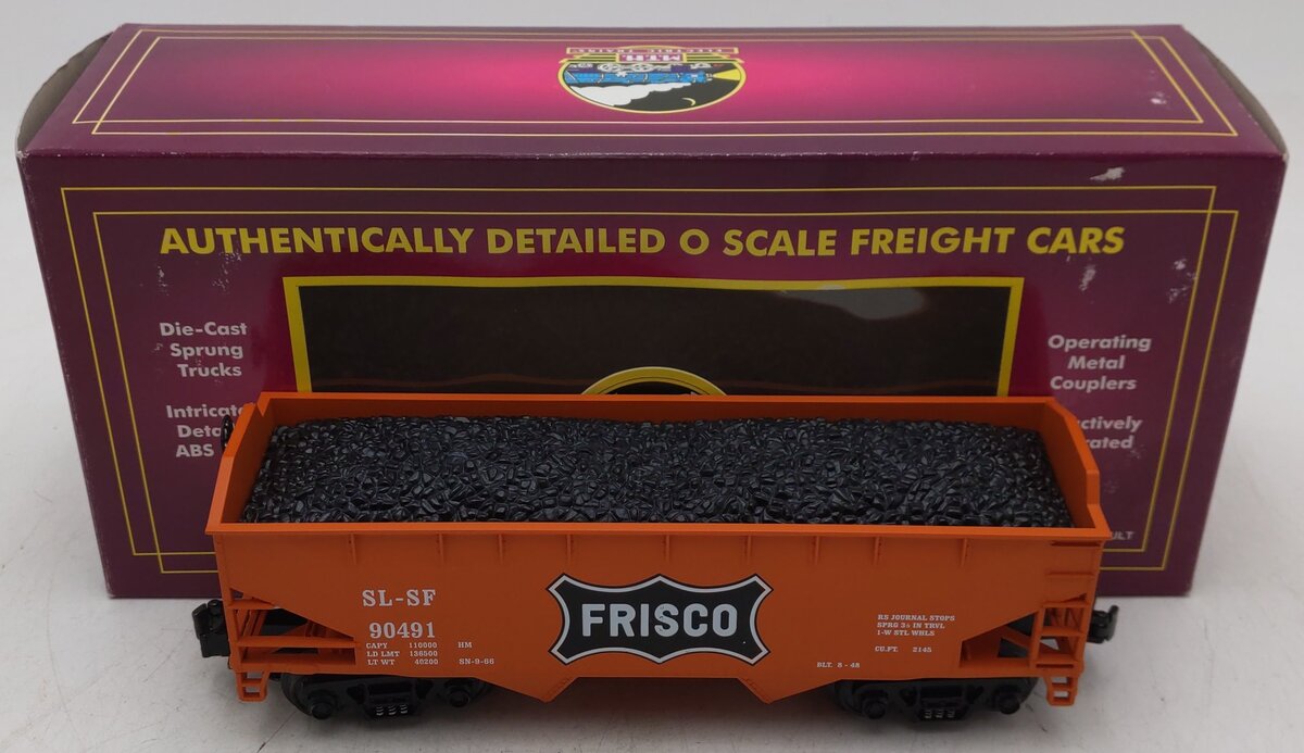 MTH 20-97415 O Frisco Premier 2-Bay Offset Hopper Car with Coal Load #90491 EX/Box