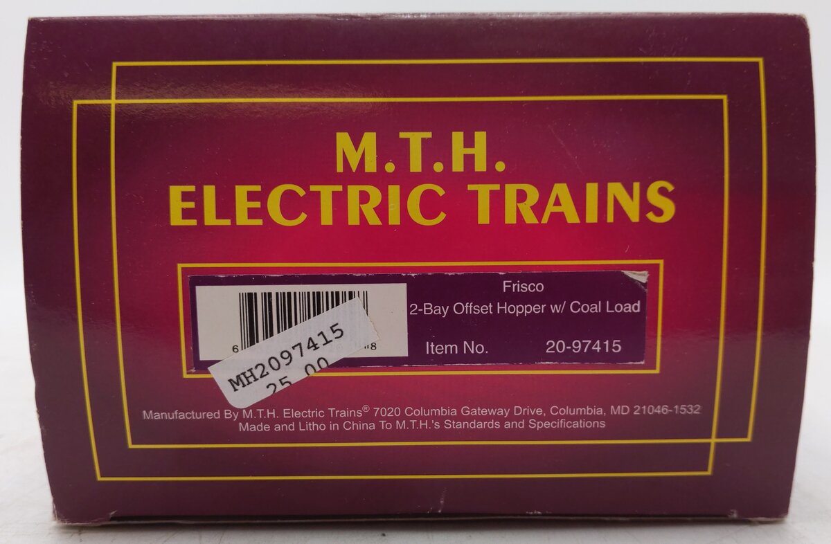 MTH 20-97415 O Frisco Premier 2-Bay Offset Hopper Car with Coal Load #90491 EX/Box