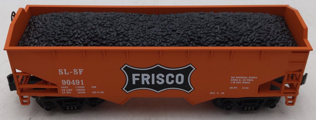 MTH 20-97415 O Frisco Premier 2-Bay Offset Hopper Car with Coal Load #90491 EX/Box