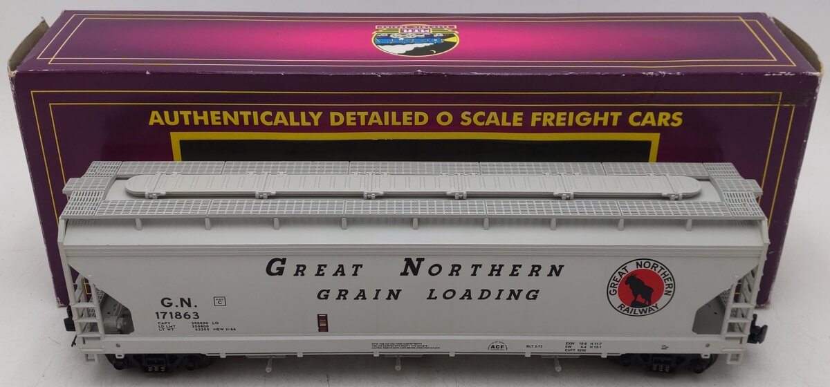 MTH 20-97595 O Gauge Great Northern 3-Bay Centerflow Hopper #171863 EX/Box