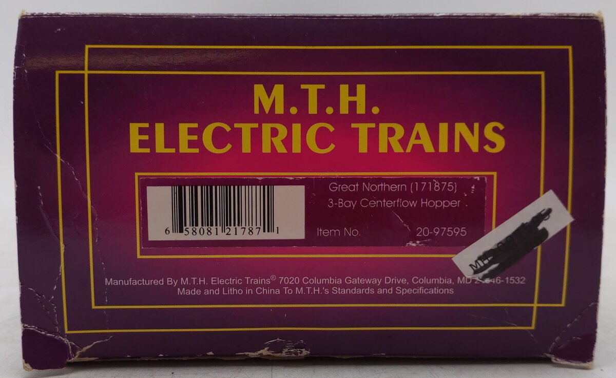 MTH 20-97595 O Gauge Great Northern 3-Bay Centerflow Hopper #171863 EX/Box