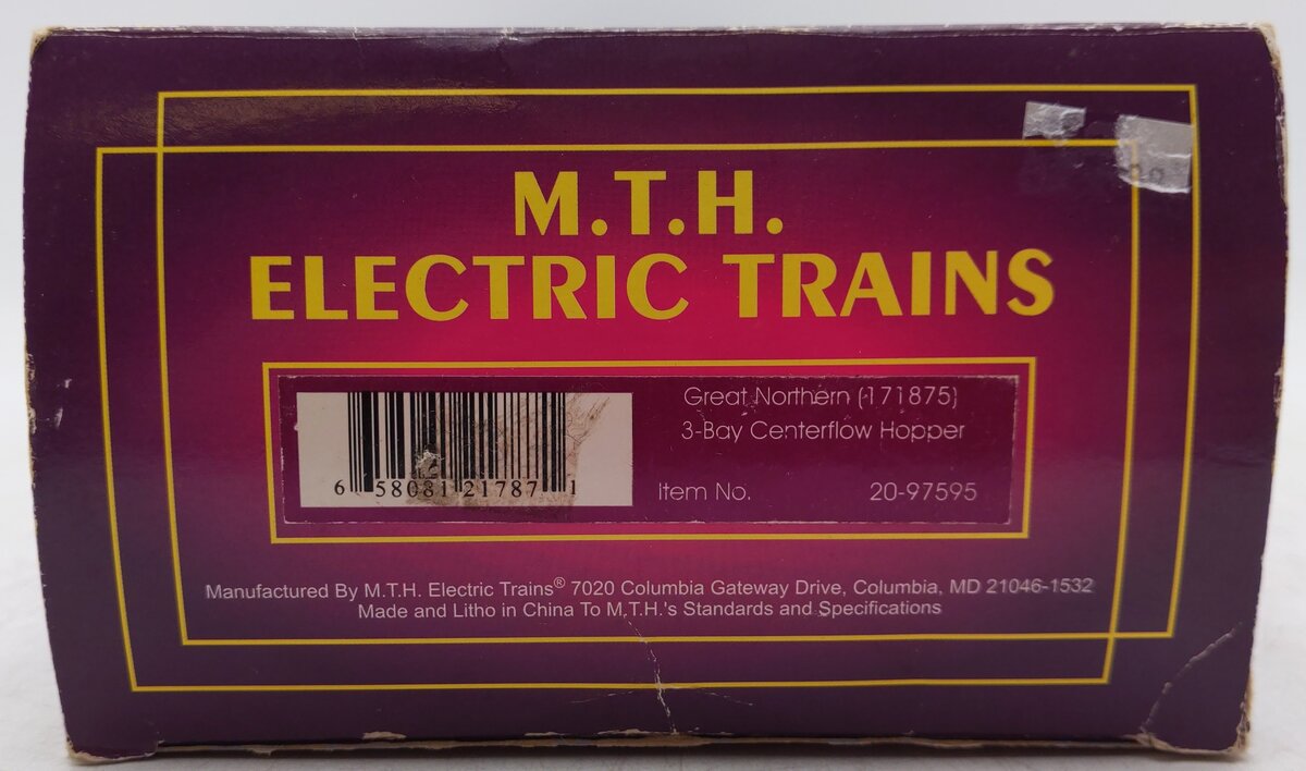 MTH 20-97595 O Gauge Great Northern 3-Bay Centerflow Hopper #171863 EX/Box
