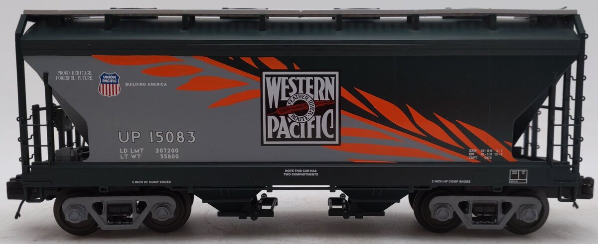 MTH 20-97653 O Western Pacific 2-Bay Centerflow Hopper #15083 EX/Box