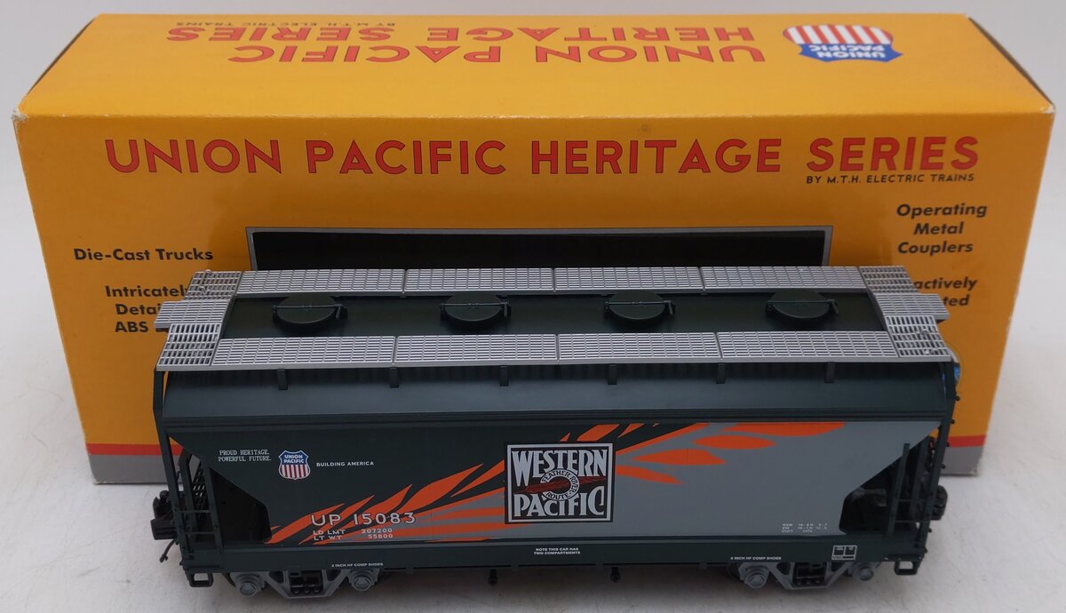 MTH 20-97653 O Western Pacific 2-Bay Centerflow Hopper #15083 EX/Box