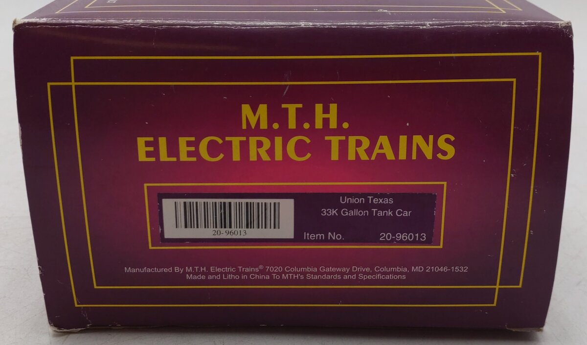 MTH 20-96013 O Gauge Union Texas 33K Gallon Tank Car #933019 VG/Box