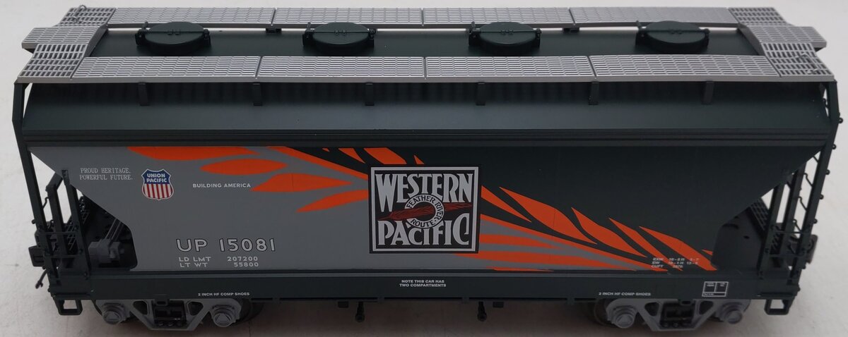 MTH 20-97653 O Western Pacific 2-Bay Centerflow Hopper #15081 EX/Box