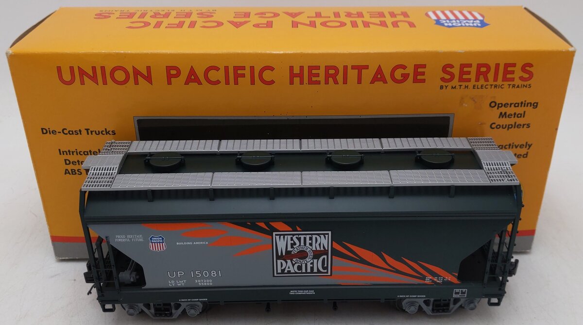 MTH 20-97653 O Western Pacific 2-Bay Centerflow Hopper #15081 EX/Box