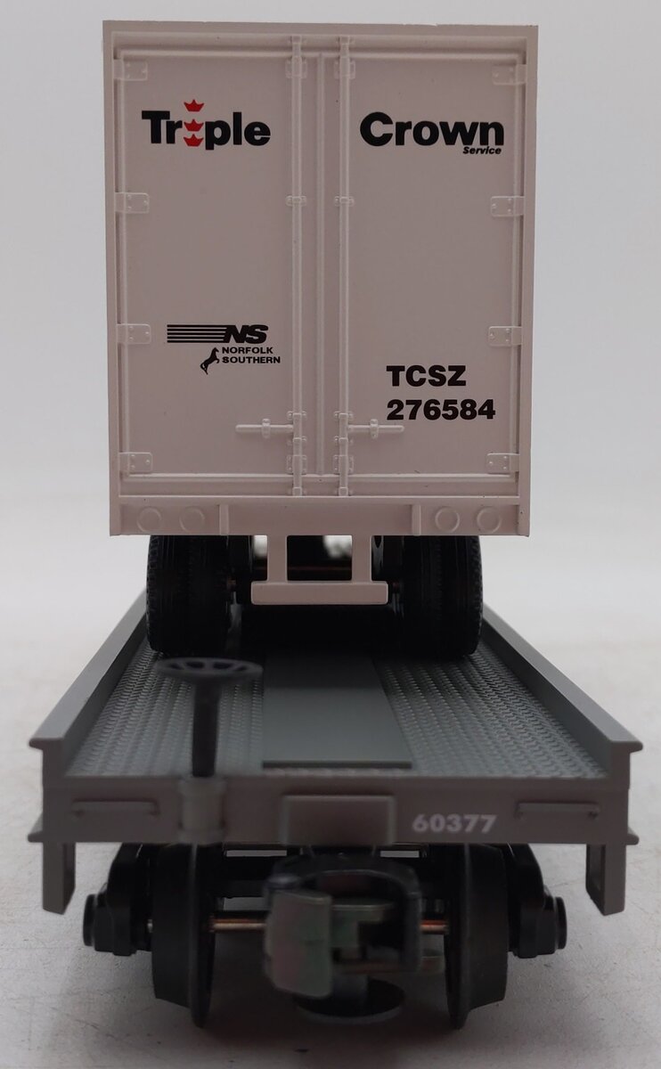 MTH 20-98123 O Gauge Norfolk Southern Flatcar w/40' Trailer #60377 EX/Box