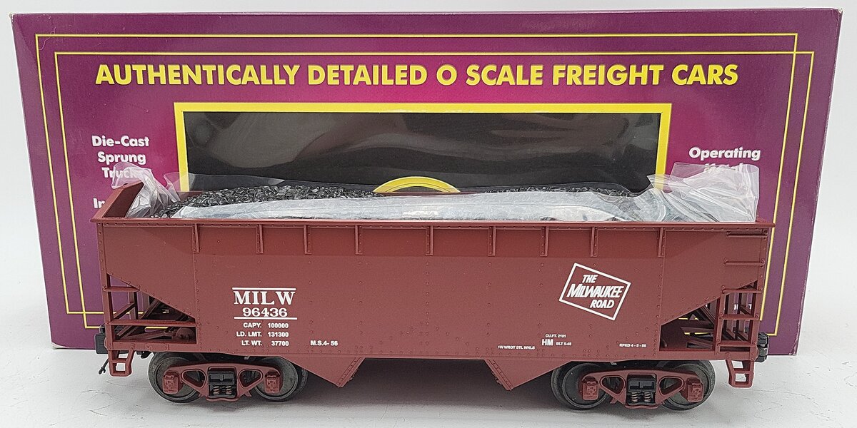 MTH 20-97574 O Gauge Milwaukee Road Hopper Car w/ Load # 96432 LN/Box