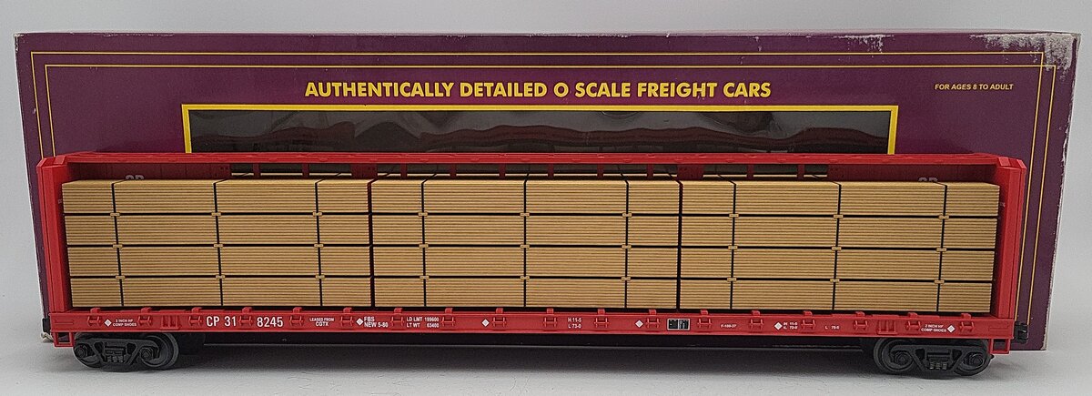 MTH 20-98234 O Gauge CP Rail Flatcar w/Lumber LN/Box