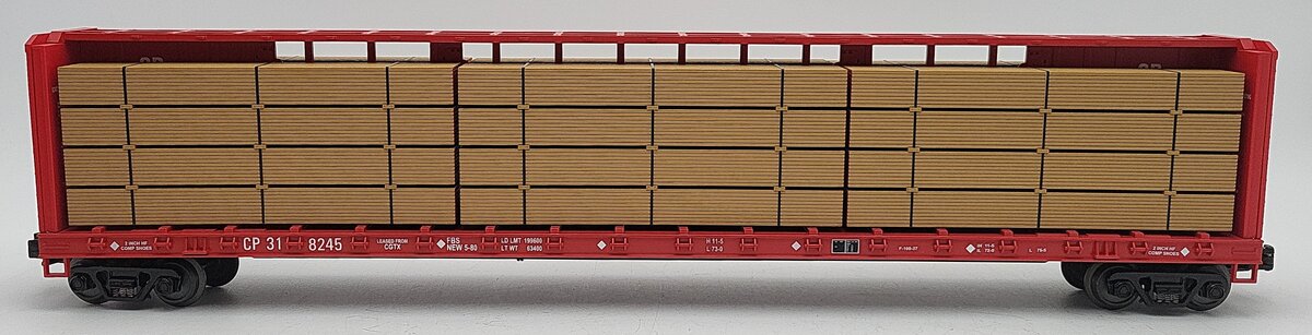 MTH 20-98234 O Gauge CP Rail Flatcar w/Lumber LN/Box