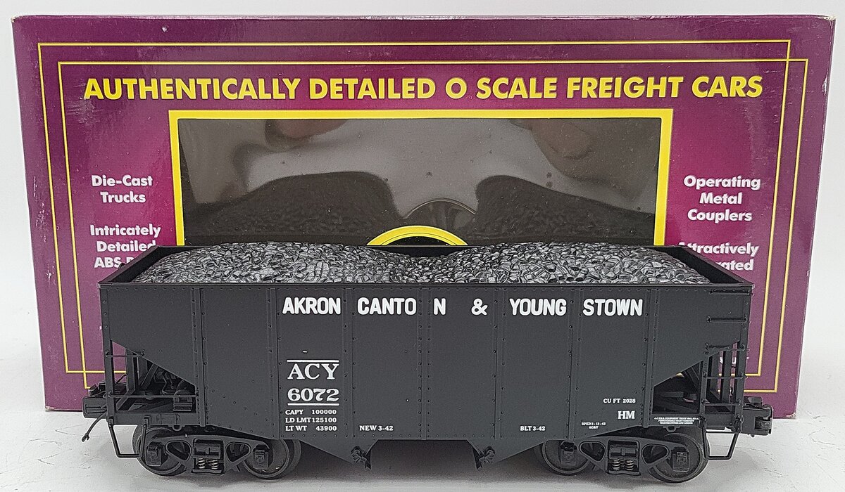 MTH 20-97205 AC&Y 2-Bay Fish Belly Hopper #6072 LN/Box