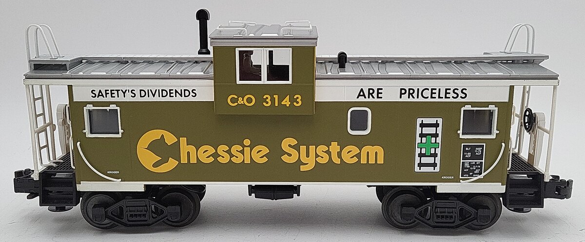 MTH 20-90012F O Gauge Chessie Extended Vision Caboose #3143 EX/Box