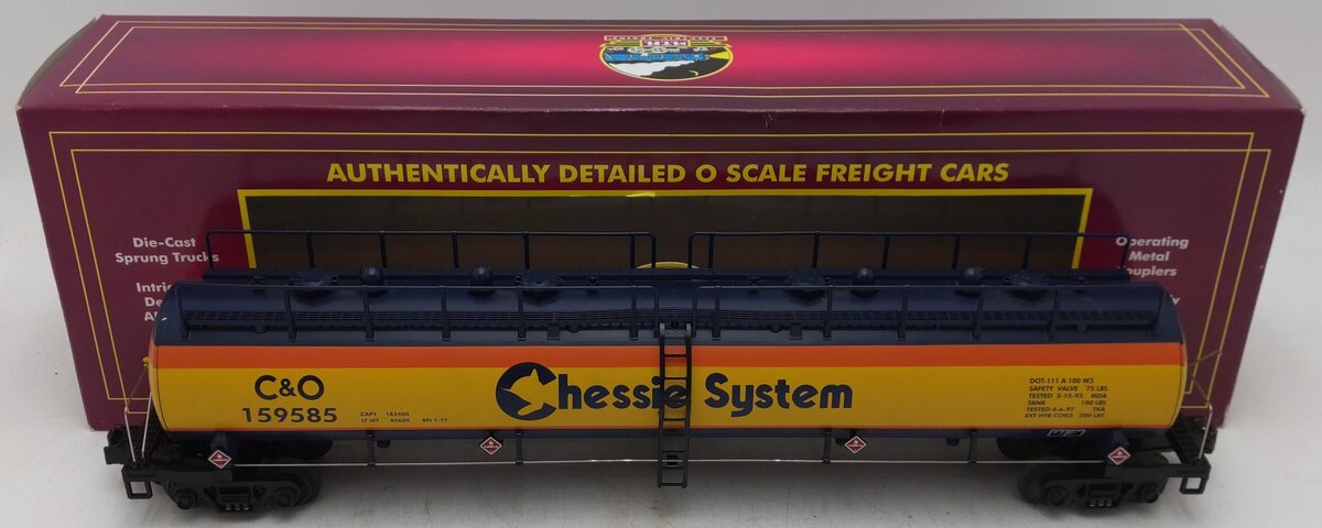 MTH 20-90012A O Gauge Chessie System C&O 20K 4-Compartment Tank Car #159585 EX/Box