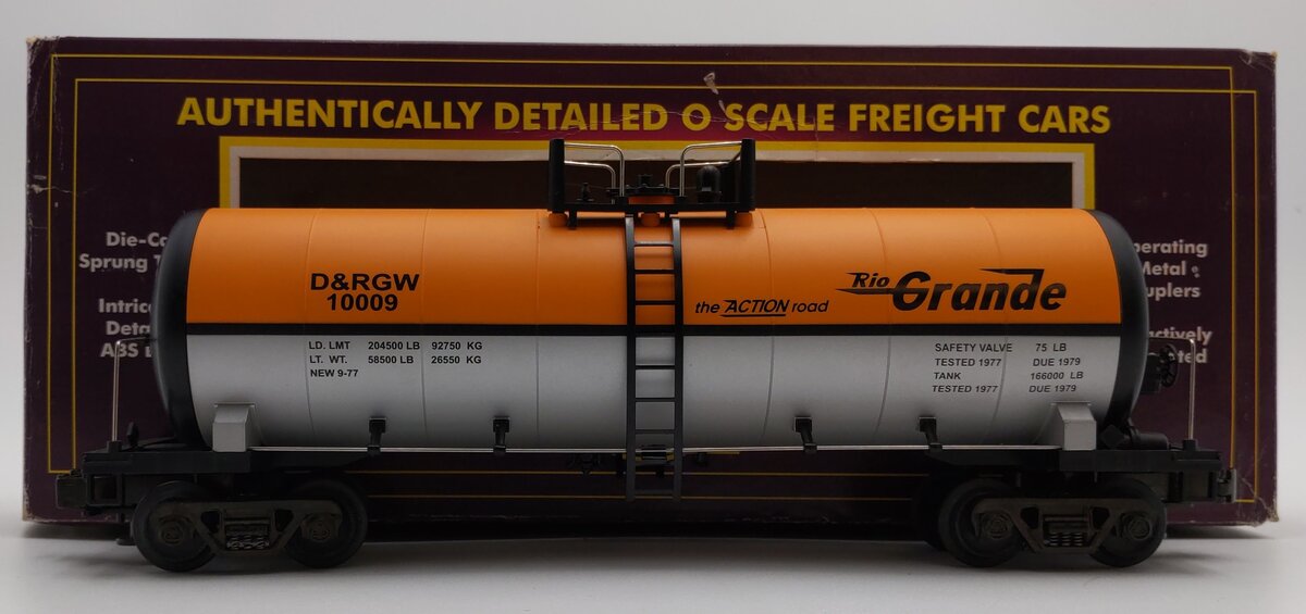 MTH 20-9201 O D&RG Unibody Tank Car #10009 LN/Box