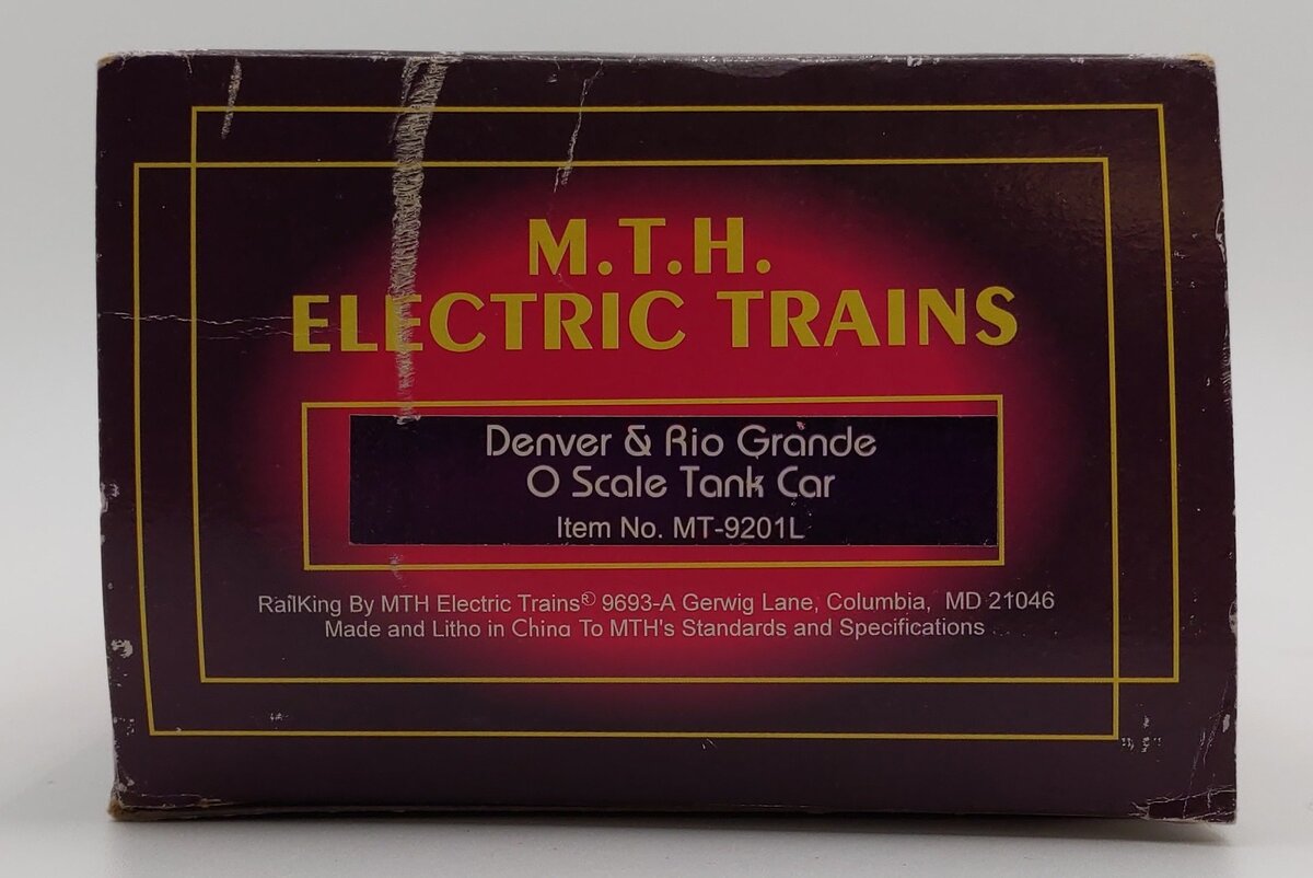 MTH 20-9201 O D&RG Unibody Tank Car #10009 LN/Box