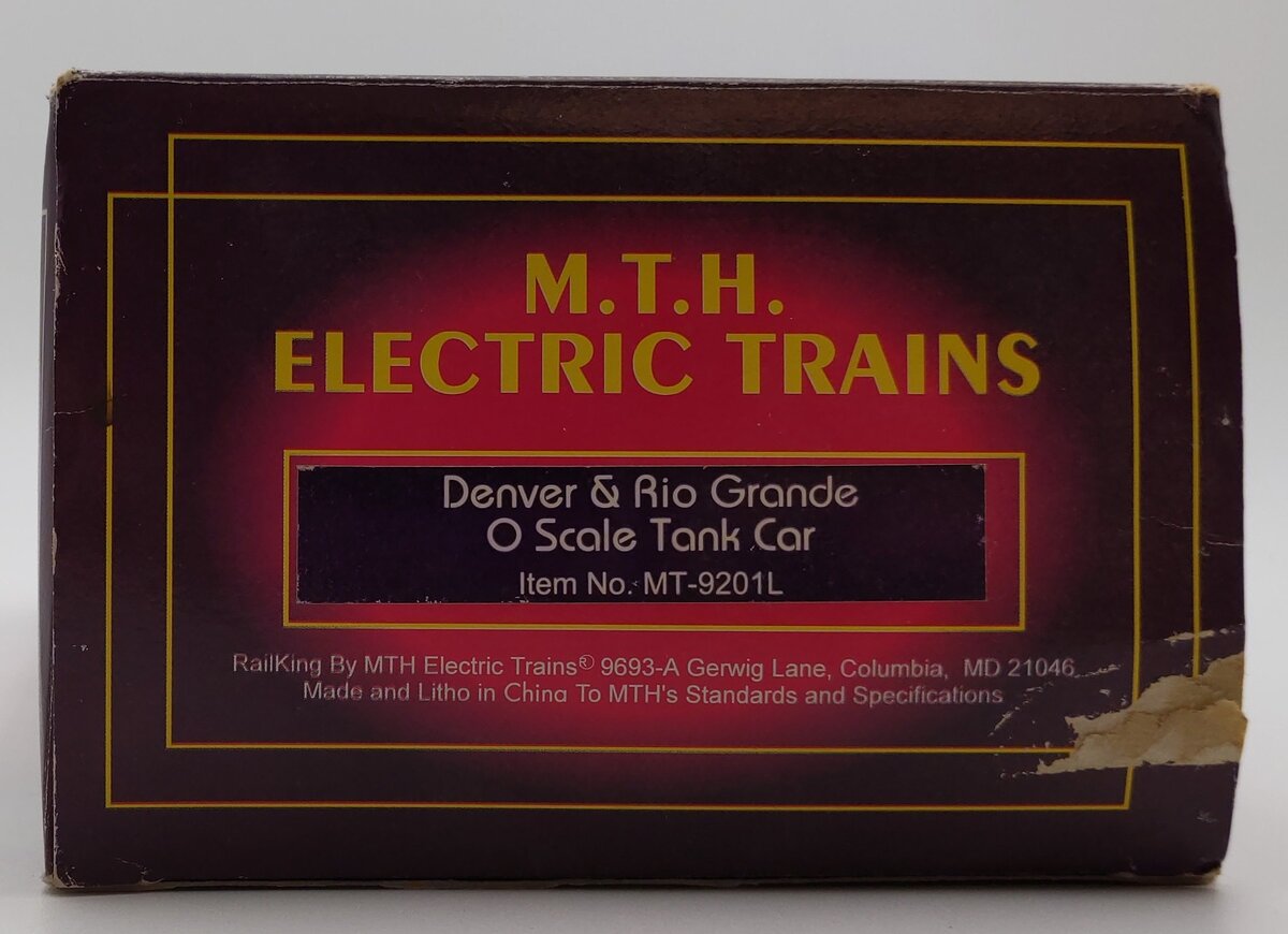 MTH 20-9201 O D&RG Unibody Tank Car #10009 LN/Box