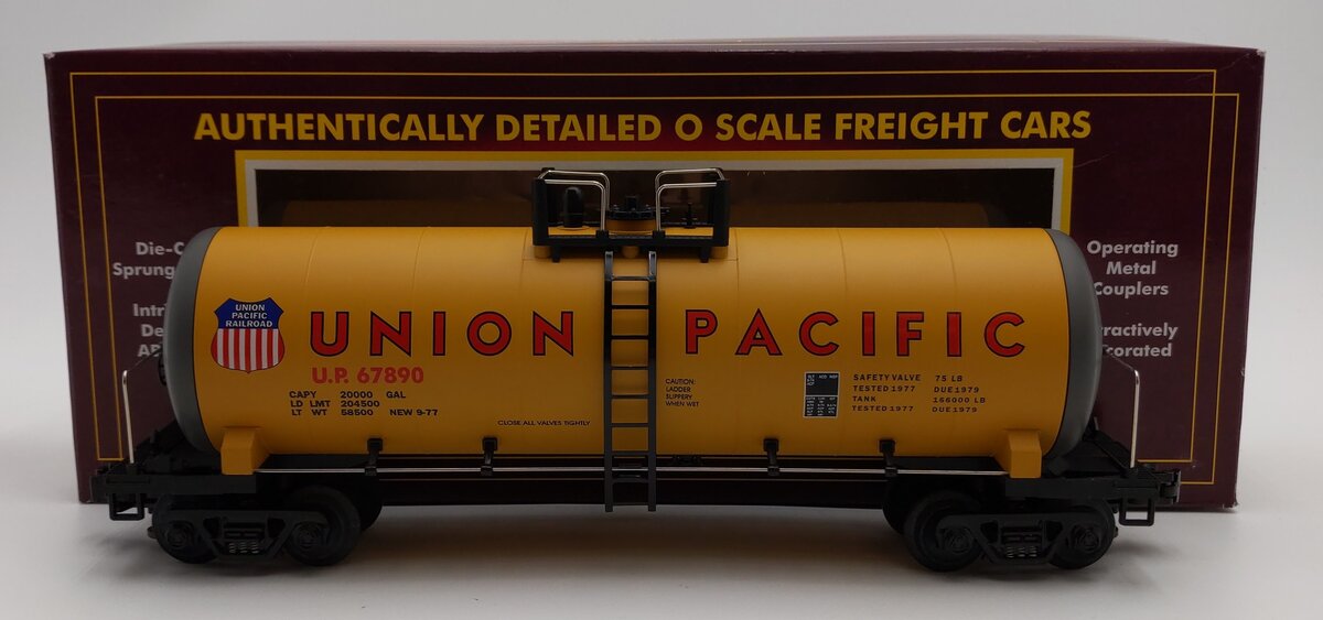 MTH 20-9205 O Gauge Union Pacific Unibody Tank Car #67890 LN/Box