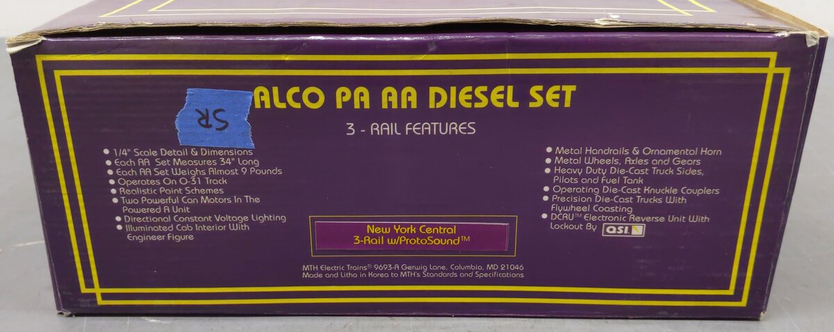 MTH 20-2018-1 O Gauge NYC Alco PA AA Diesel Engine Set #4200/4204 w/ PS.1 VG/Box