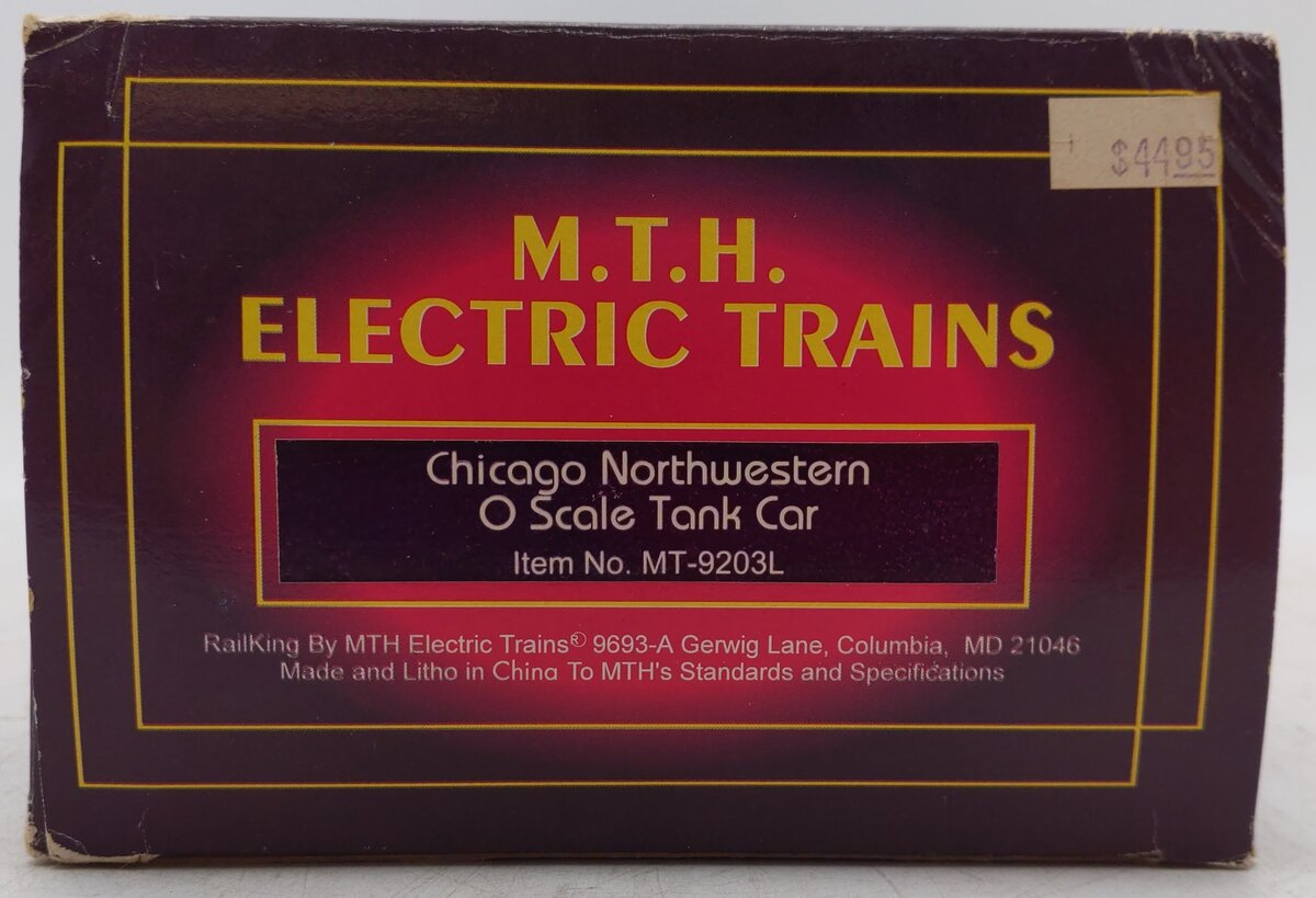 MTH 20-9203 O Gauge Chicago North Western Tank Car #3478 EX/Box