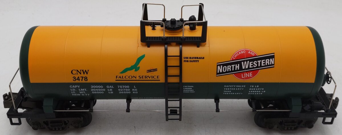 MTH 20-9203 O Gauge Chicago North Western Tank Car #3478 EX/Box