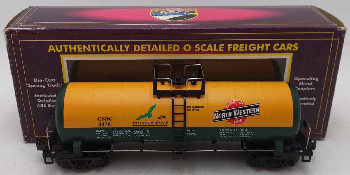 MTH 20-9203 O Gauge Chicago North Western Tank Car #3478 EX/Box