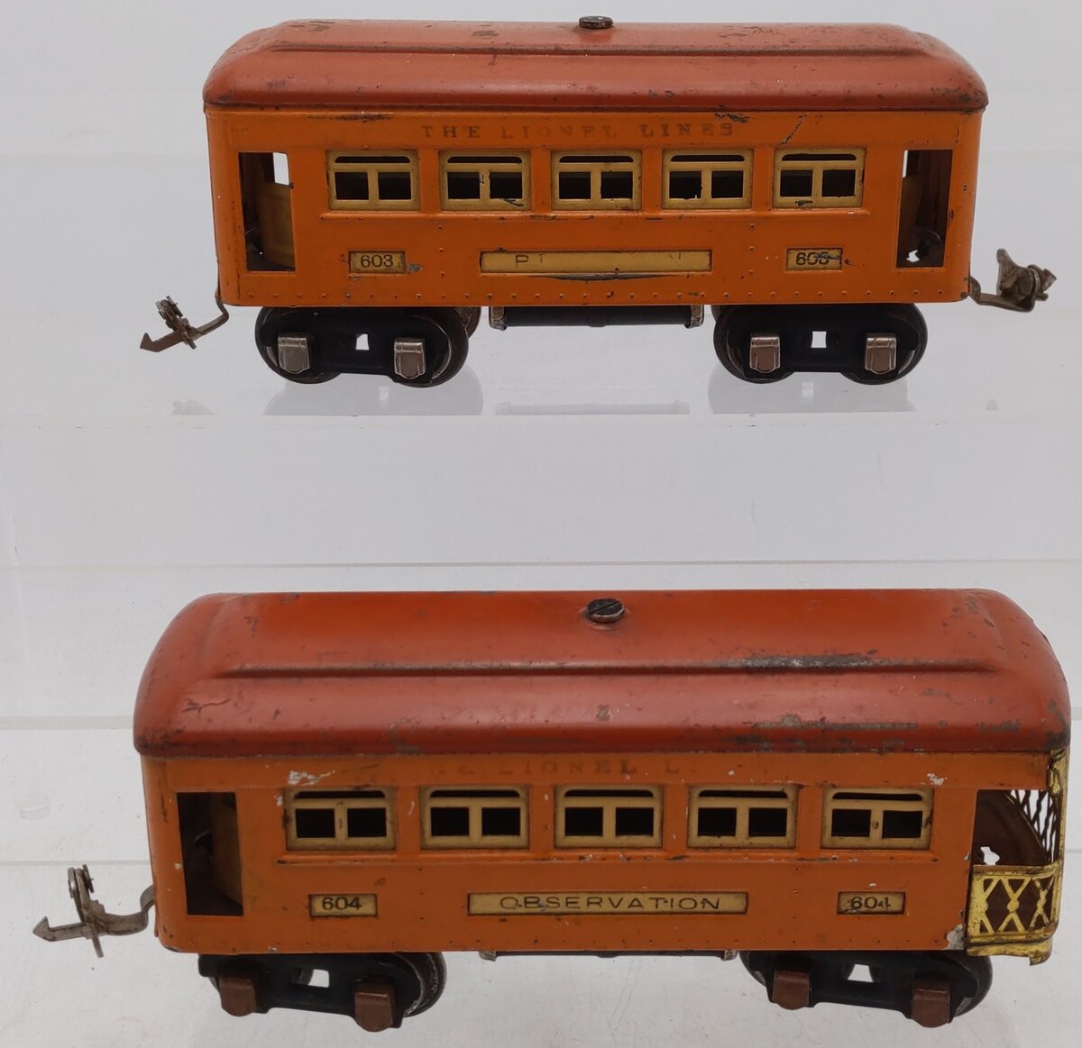 Lionel 134 Vintage O Prewar Tinplate Passenger Set: 603 & 604