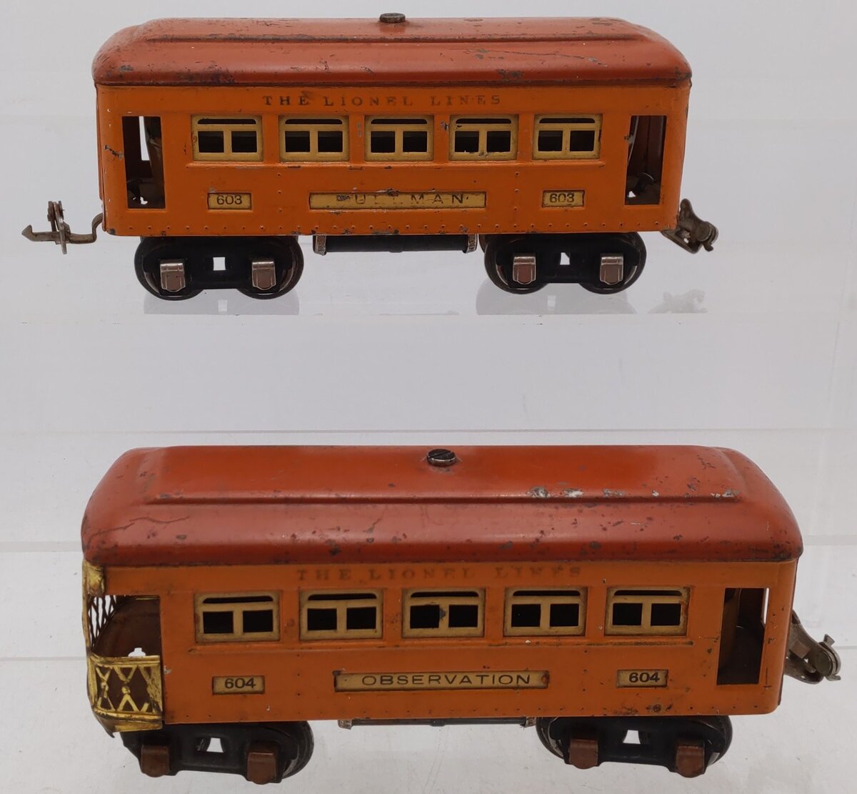 Lionel 134 Vintage O Prewar Tinplate Passenger Set: 603 & 604