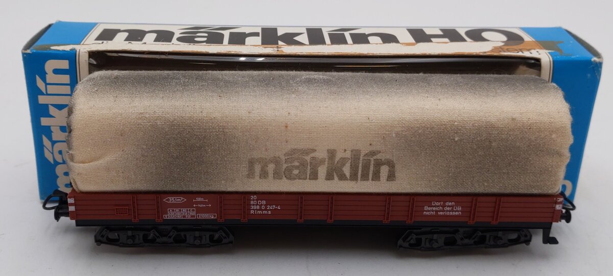 Marklin 4475 HO Scale DB Low-Side Gondola w/Canvas Covered Load EX/Box