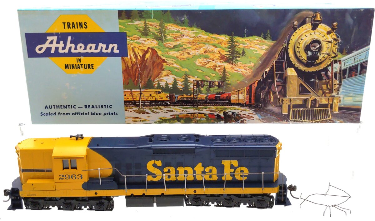 Athearn 3801 HO Santa Fe SD-9 Power Diesel Locomotive #2963 EX/Box
