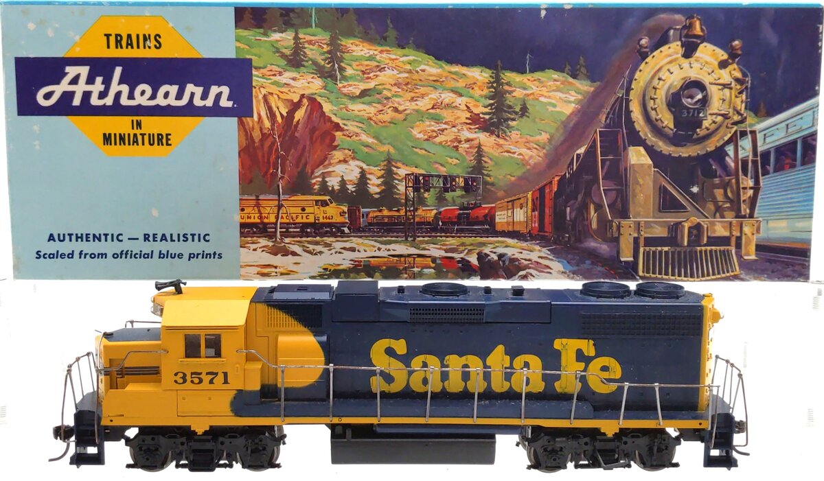 Athearn 4658 HO Santa Fe GP38-2 Powered Diesel Locomotive #3571 VG/Box