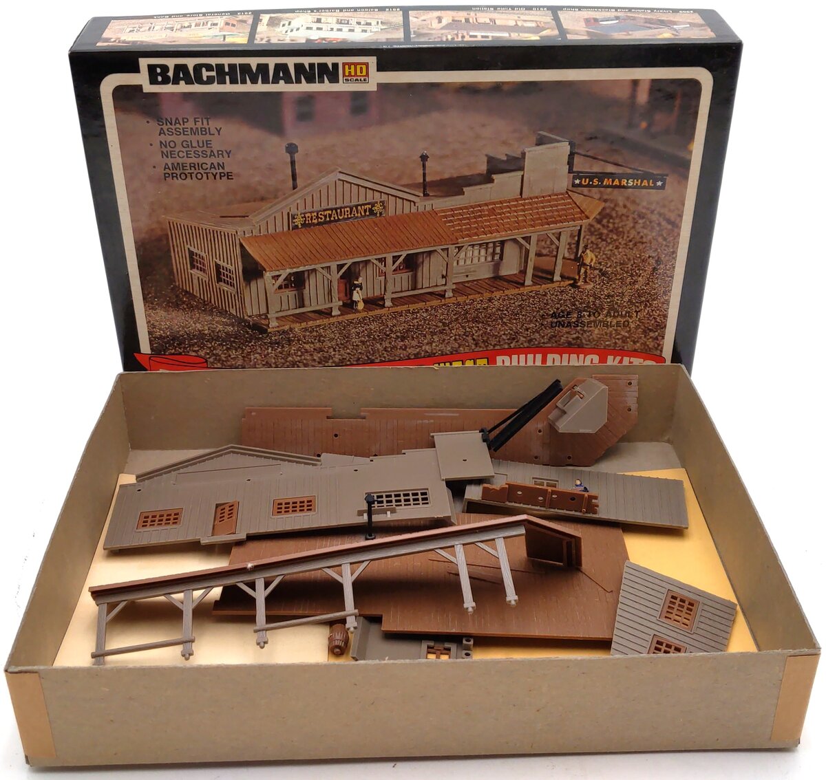 Bachmann 2911 HO Marshall's Office and Restaurant Building Kit Old West EX/Box