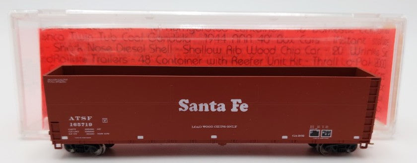 Deluxe Innovations 17010 N Scale Santa Fe Smooth Side Woodchip Car Set #165719 EX/Box