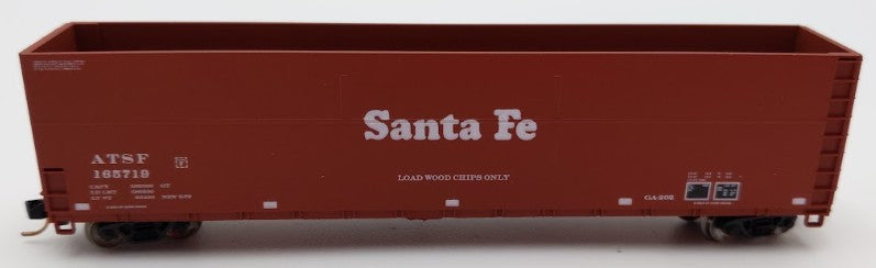 Deluxe Innovations 17010 N Scale Santa Fe Smooth Side Woodchip Car Set #165719 EX/Box