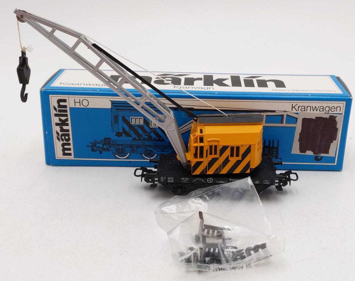 Marklin 4671 HO Scale Crane Car with Operating Crane EX/Box