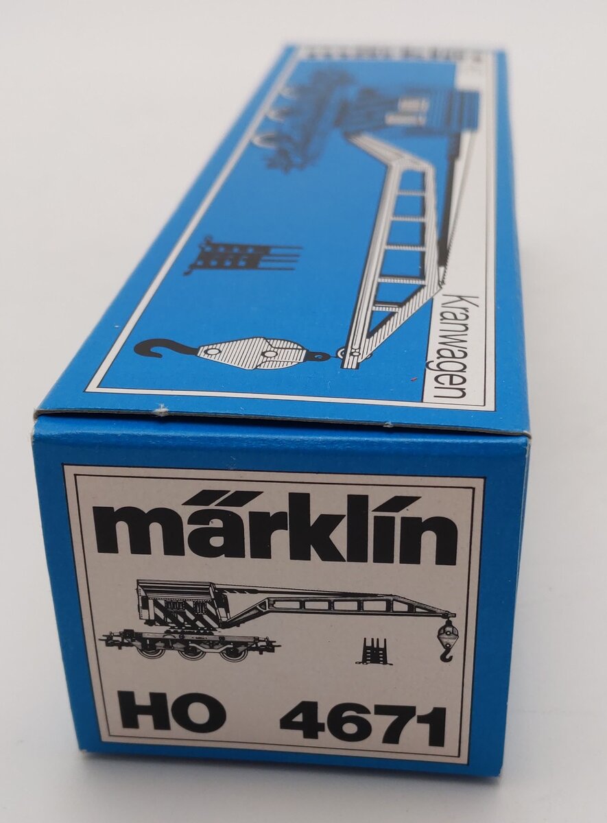 Marklin 4671 HO Scale Crane Car with Operating Crane EX/Box