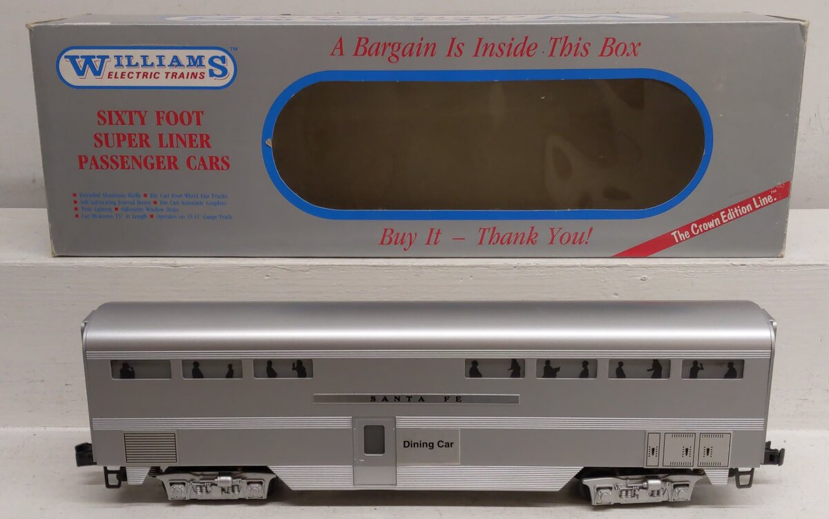 Williams SL80SF O Gauge Santa Fe 80' Superliner Dining Car EX/Box