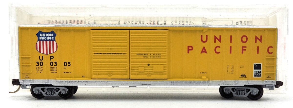 Micro-Trains 03000180 N Union Pacific 50' Double Door Rib Side Boxcar #300305 EX/Box