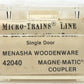 Micro-Trains 04200040 N Menasha Woodenware 40' Double Sheathed Boxcar #224 EX/Box