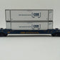 MTH 30-4213A O Gauge CSX Husky Stack Car w/ Intermodal Containers #620156 EX