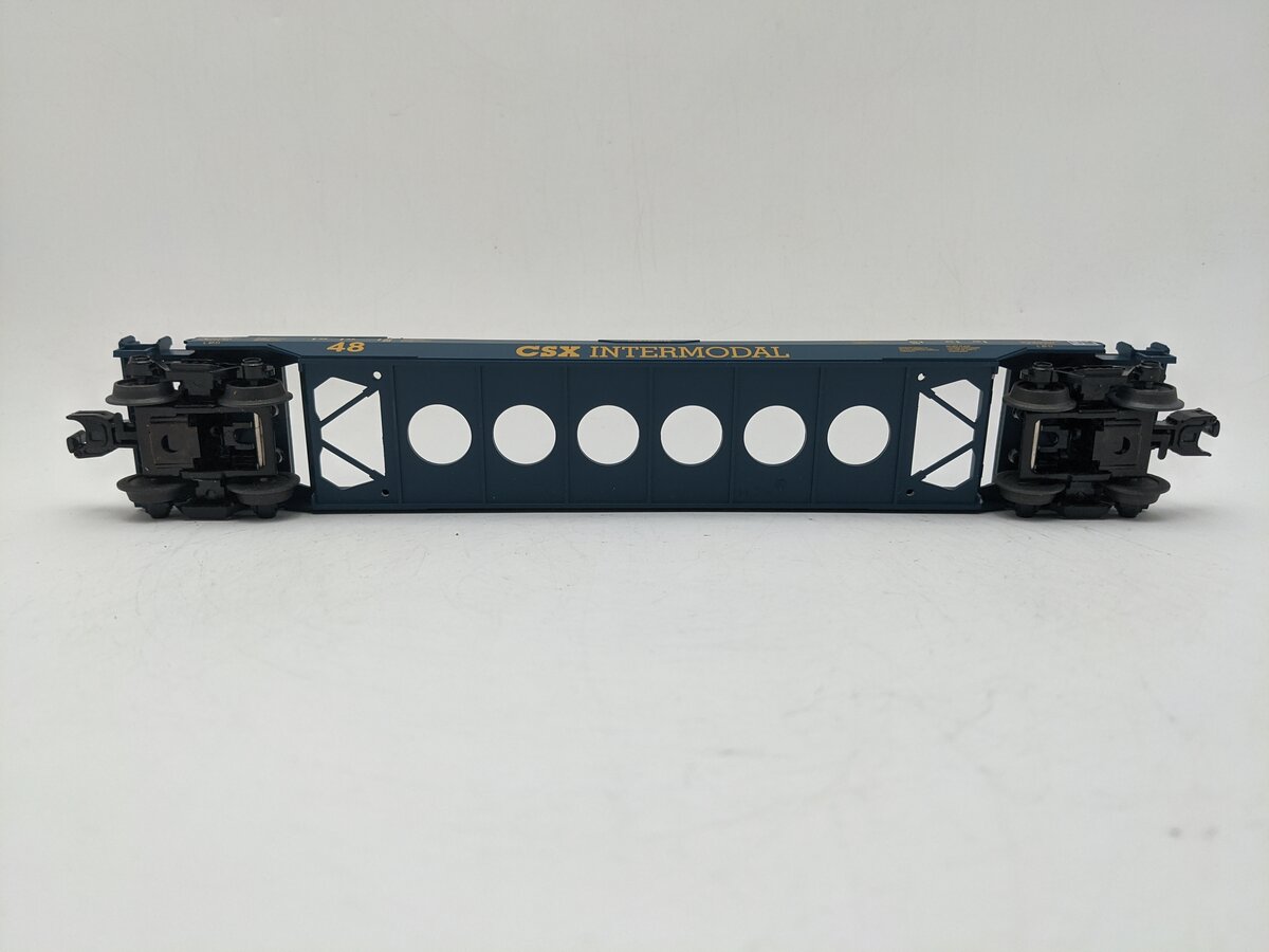 MTH 30-4213A O Gauge CSX Husky Stack Car w/ Intermodal Containers #620156 EX
