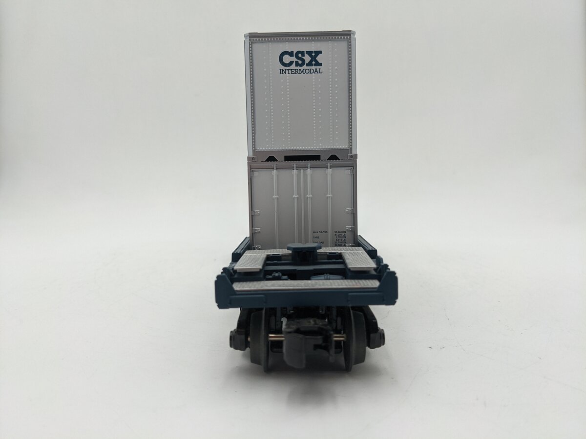 MTH 30-4213B O Modern CSX Husky Stack Car #620168 EX