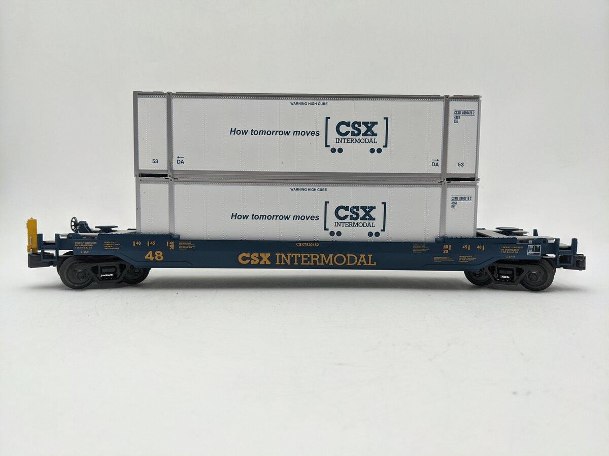 MTH 30-42123C O CSX Husky Stack Car w/ETD #620152 EX