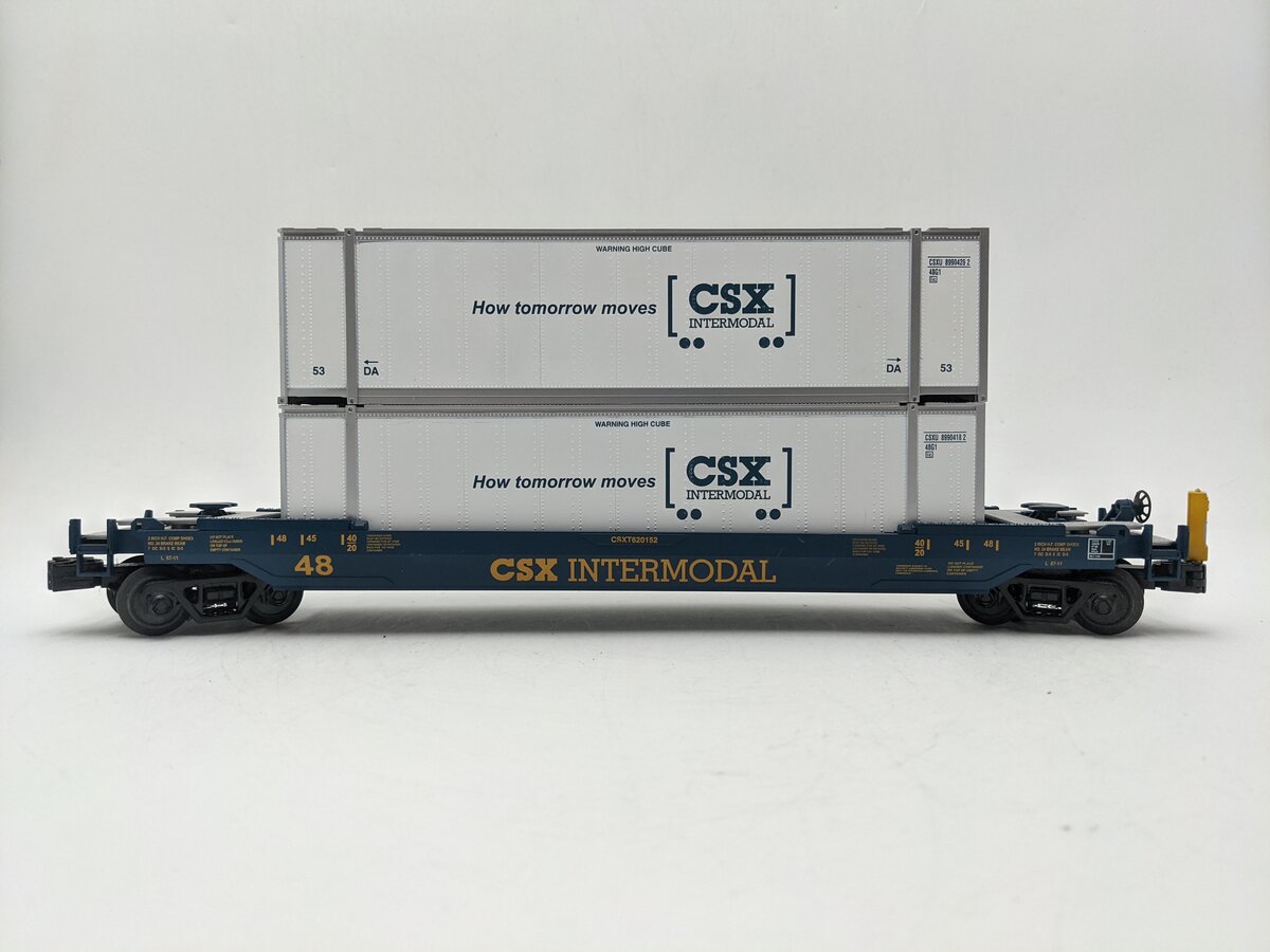 MTH 30-42123C O CSX Husky Stack Car w/ETD #620152 EX