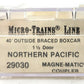 Micro-Trains 02900030 N NP 40' 1&1/2 Door Outside Braced Boxcar #8002 EX/Box