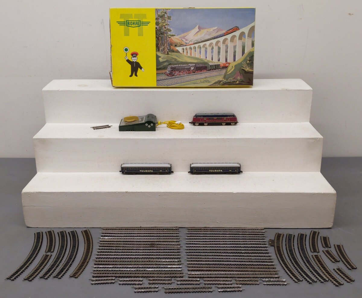 Rokal TT Scale German Federal Railway "Touropa-Expres" Passenger Car Starter Set VG/Box