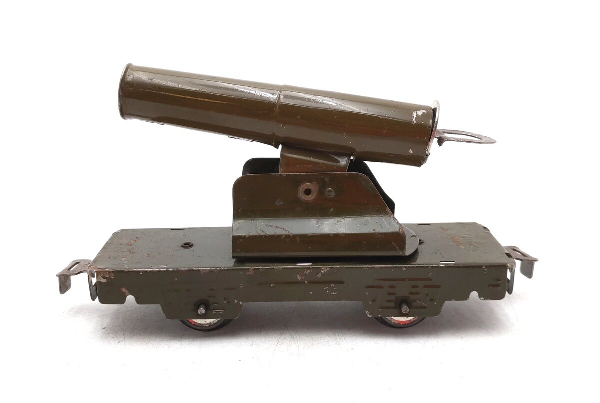 Marx 572G O Gauge Vintage Olive Drab Cannon Car VG