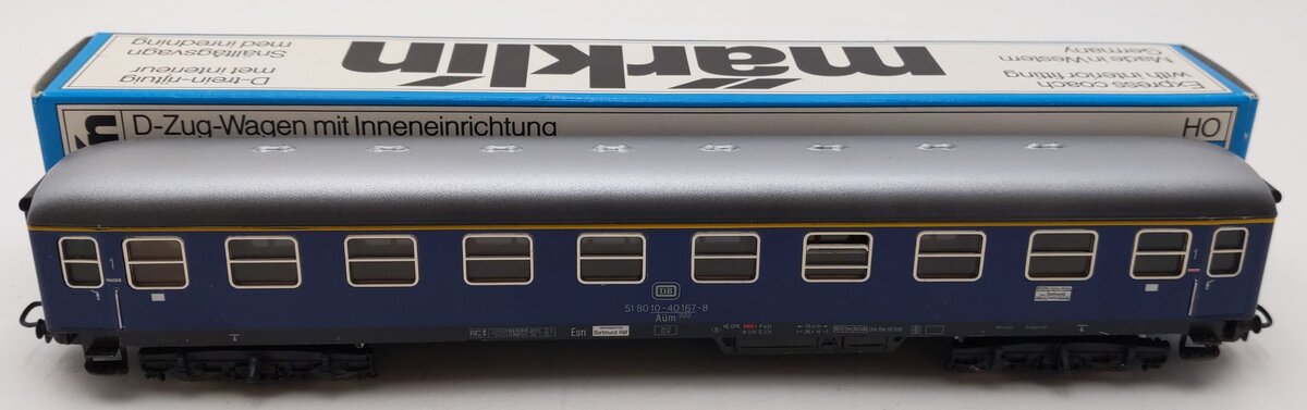 Marklin 4051 HO Scale DB Aum Express Coach w/ Interior EX/Box