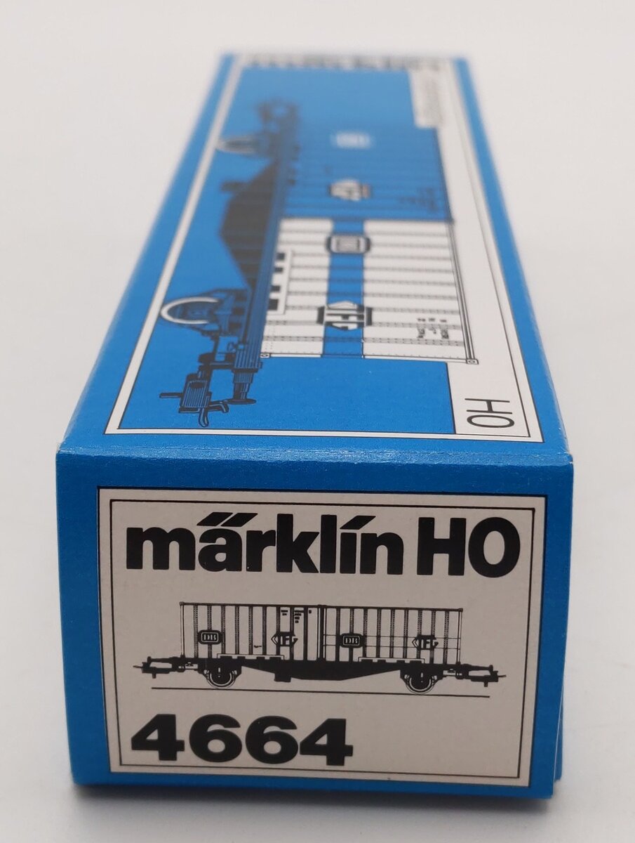 Marklin 4664 HO Scale Flatcar w/ 2 DB TFG Containers EX/Box
